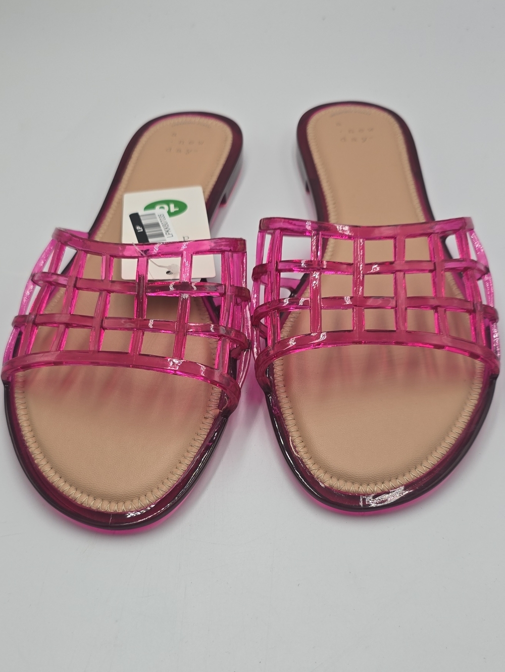 a new day Hot Pink Lattice Slide Sandals
